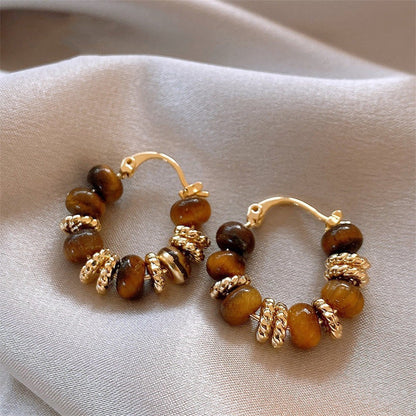 Retro Maillard Tigereye Women's Trendy Earrings