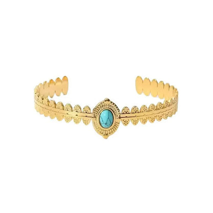 Stainless Steel All-match Twin Bracelet Natural Stone Bracelet