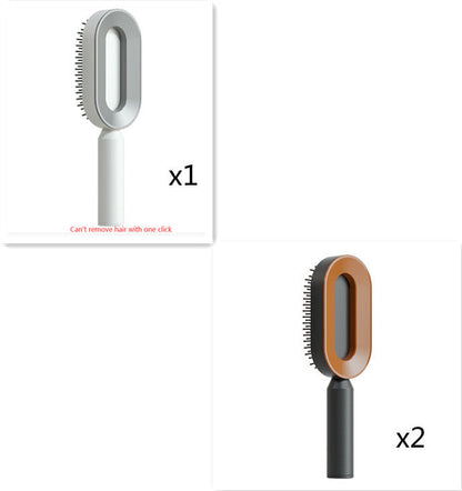 Self Cleaning Hair Brush For Women One-key Cleaning Hair Loss Airbag Massage Scalp Comb Anti-Static Hairbrush Louisiana Mart