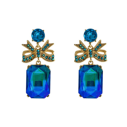 Crystal Bow Simple Temperamental All-match Earrings For Women