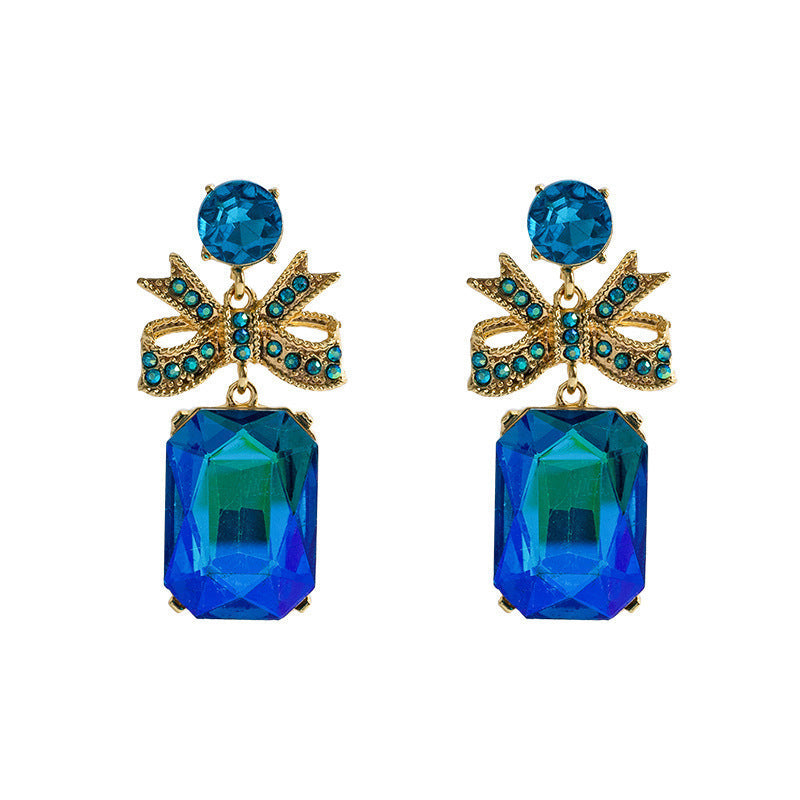 Crystal Bow Simple Temperamental All-match Earrings For Women
