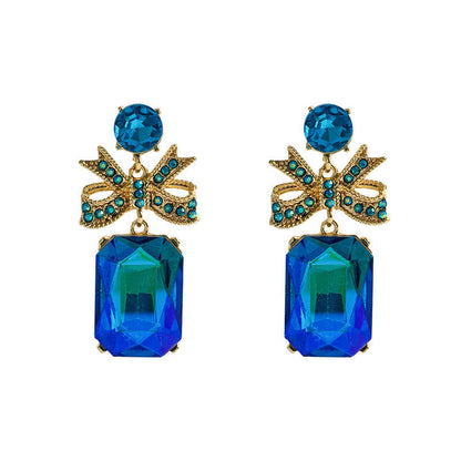 Crystal Bow Simple Temperamental All-match Earrings For Women