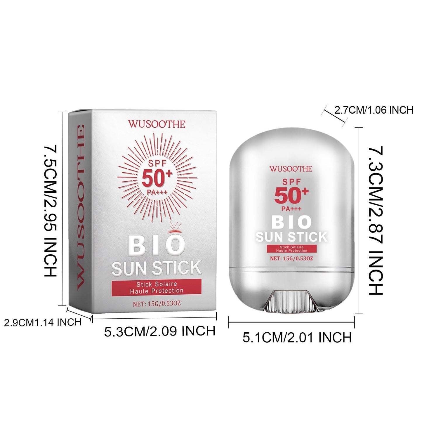WUSOOTHE Bio Sun Stick 15g - Advanced Protection With Peptide Complex, Collagen And Hyaluronic Acid SPF50,PortableStrong UVProtection Sunscreen Stick Louisiana Mart