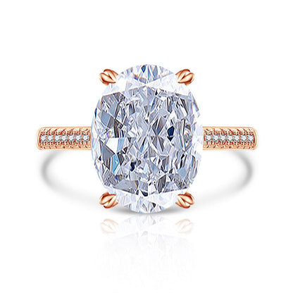 Female Versatile Casual Papalacha High Carbon Diamond Ice Flower Ring