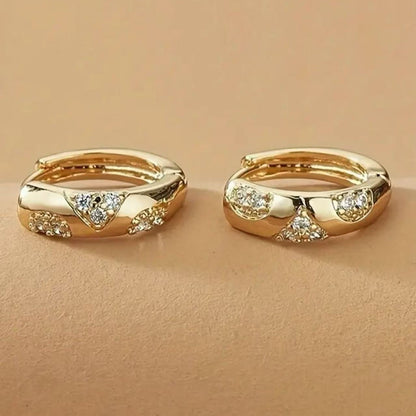 European And American Simple Micro Inlaid Zircon Vintage Earrings