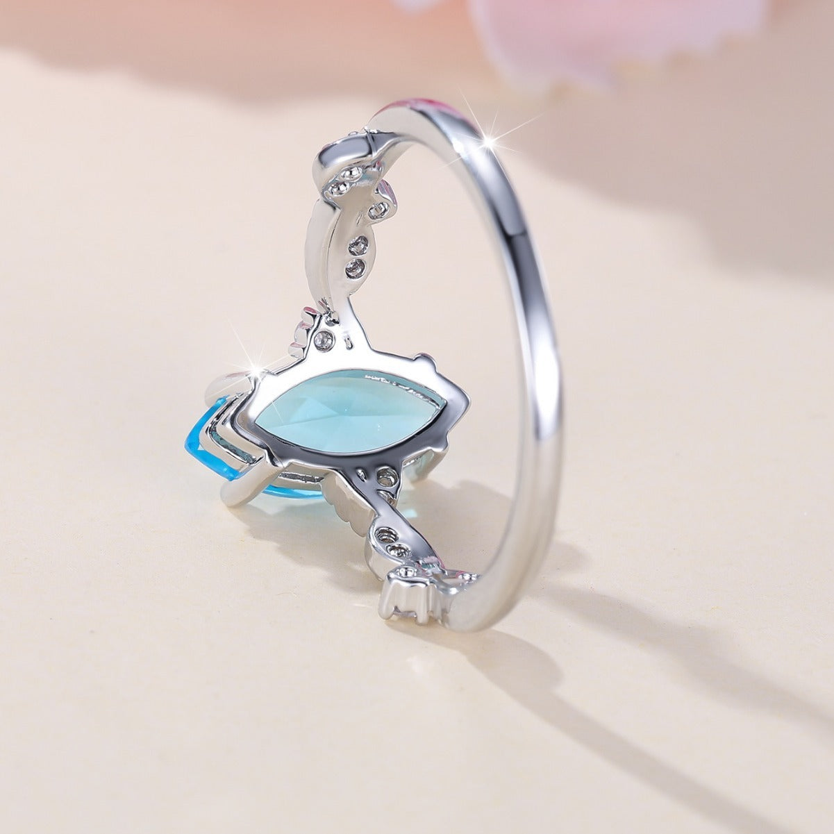 Fashion Personality Navy Blue Horse Eye Ring