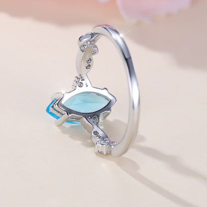 Fashion Personality Navy Blue Horse Eye Ring
