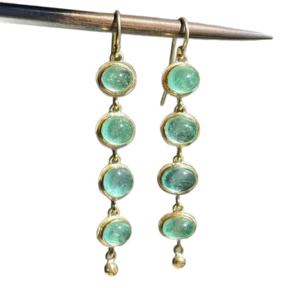 Fashion Geometric Trend Multi-layer Elegant Natural Stone Tassel Earrings