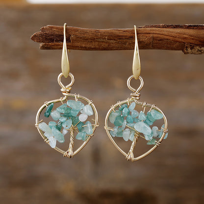 Natural Crystal Lucky Tree Eardrop Earring Earrings Popular Ornament