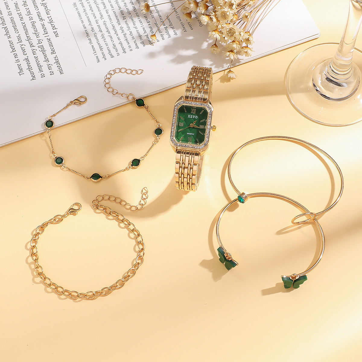 women's square watch set