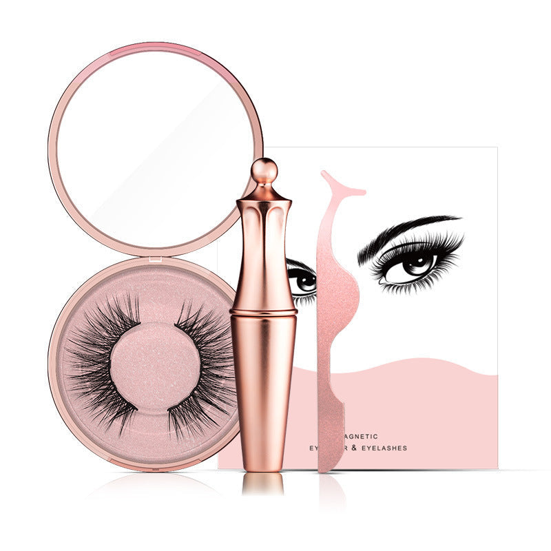 Natural Long Lasting Magnetic Liquid Eyeliner & Magnetic False Eyelashes & Tweezer Set Make up Set Louisiana Mart