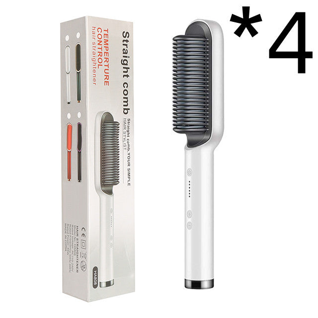 New 2 In 1 Hair Straightener Hot Comb Negative Ion Curling Tong Dual-purpose Electric Hair Brush Louisiana Mart