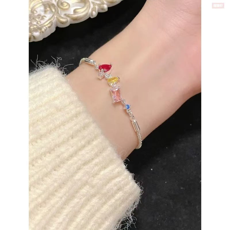 Rhinestone Bracelet Design Sense Simple Graceful White All-matching Vintage Bracelet