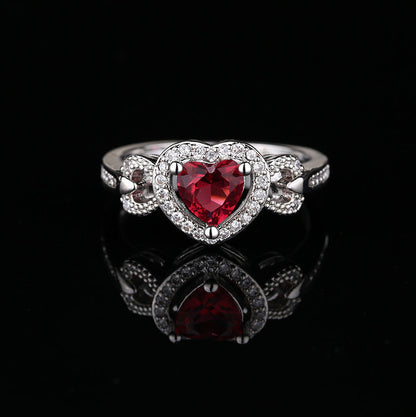 Women's Red Heart-shaped Wedding Ring Personalized Bracelet