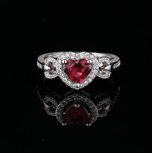 Women's Red Heart-shaped Wedding Ring Personalized Bracelet