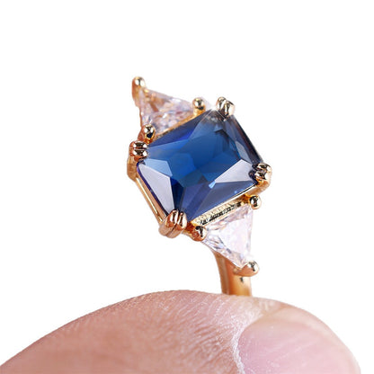 Ladies New Rectangular Fashion Simple Ring