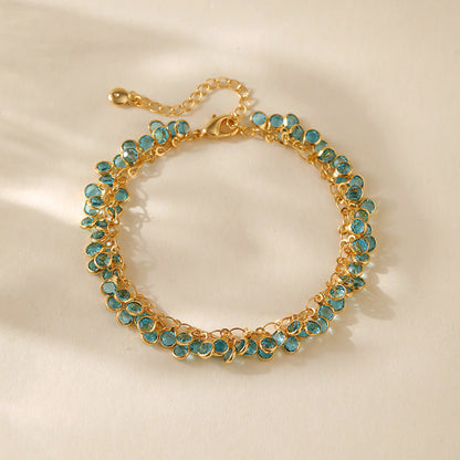 Copper Plating 18K Real Gold Multi-layer Women's New Bracelet
