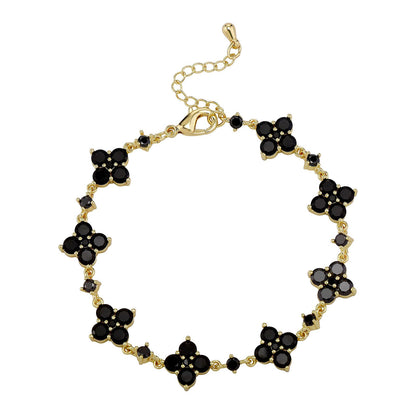 Flower Rhinestone Bracelet Light Luxury Sparking Zirconium High-grade Niche Bracelet Hand Jewelry