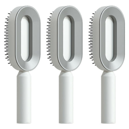 Self Cleaning Hair Brush For Women One-key Cleaning Hair Loss Airbag Massage Scalp Comb Anti-Static Hairbrush Louisiana Mart