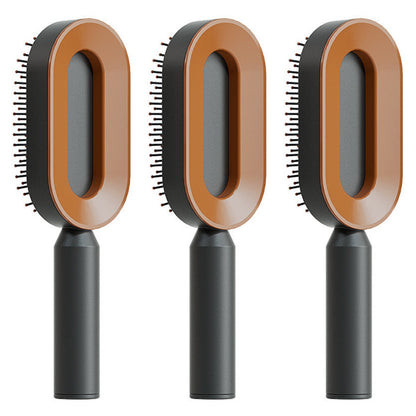 Self Cleaning Hair Brush For Women One-key Cleaning Hair Loss Airbag Massage Scalp Comb Anti-Static Hairbrush Louisiana Mart