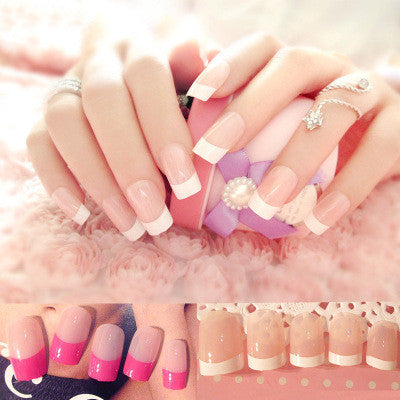 Nail art  Nail art finished French long fake nail patch long French Louisiana Mart