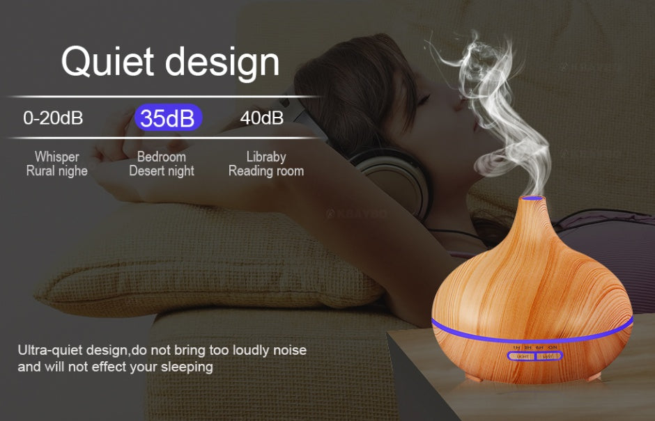 Creative Home Appliance Full Wood Grain Remote Control Aromatherapy Lamp Louisiana Mart