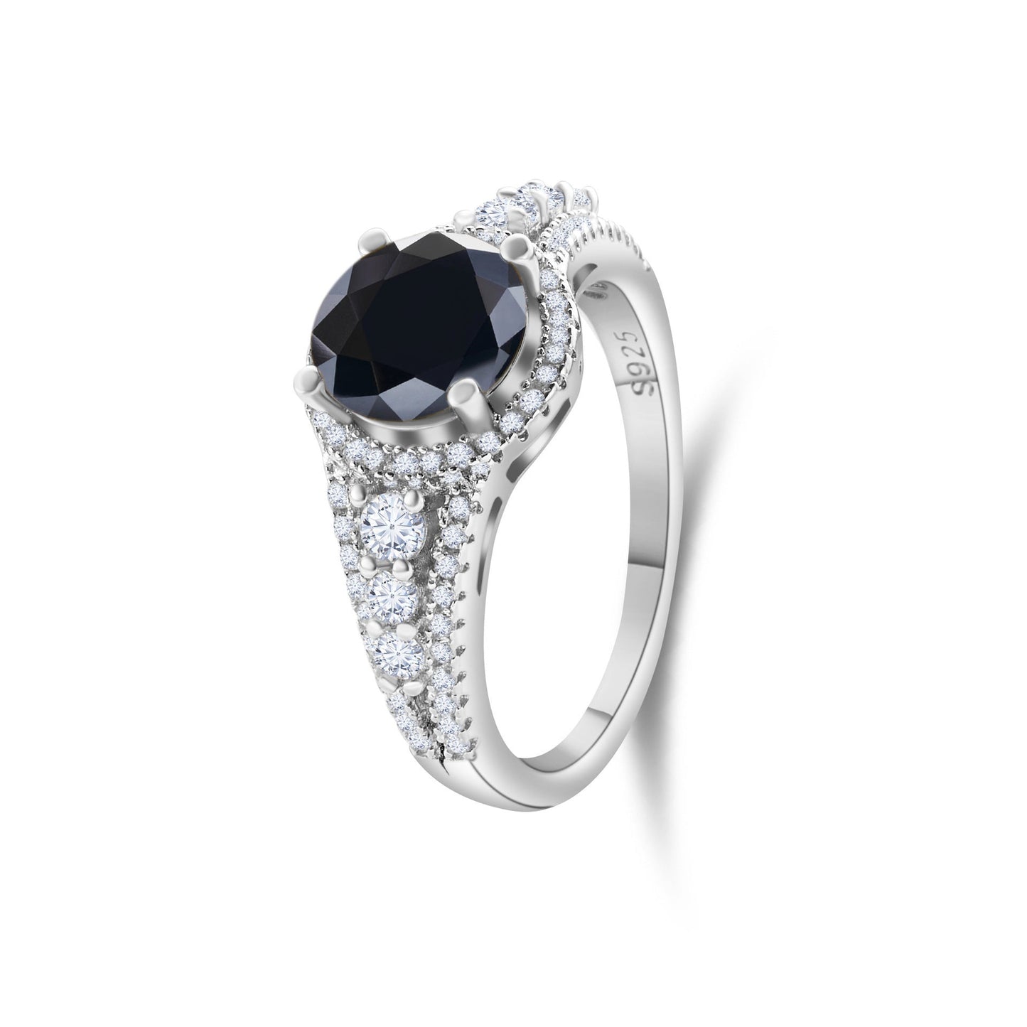 2CT Color Moissanite Ring Sterling Silver S925