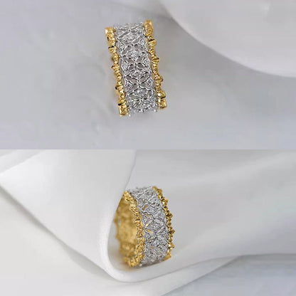 Women's All-match High-grade Two-tone Zircon Ring
