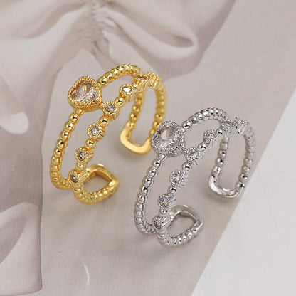 Couple Couple Rings Adjustable Cross Zircon Ring