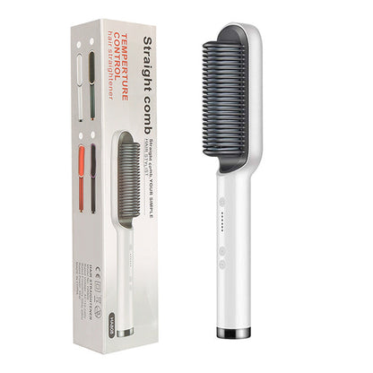 New 2 In 1 Hair Straightener Hot Comb Negative Ion Curling Tong Dual-purpose Electric Hair Brush Louisiana Mart