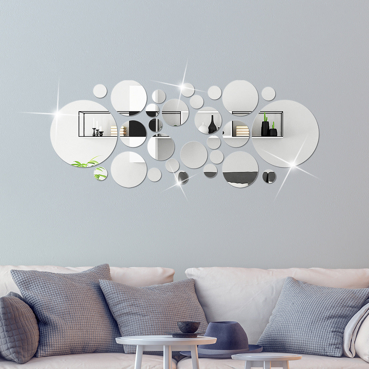 Big And Small Circles Mirror Sticker 3D Stereo Acrylic Wall Decoration Louisiana Mart