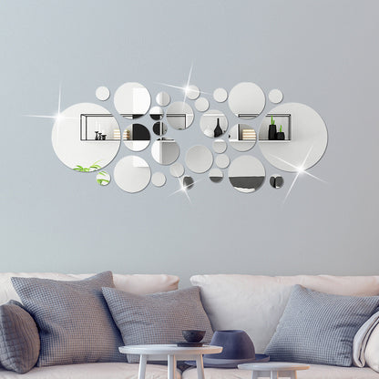 Big And Small Circles Mirror Sticker 3D Stereo Acrylic Wall Decoration Louisiana Mart