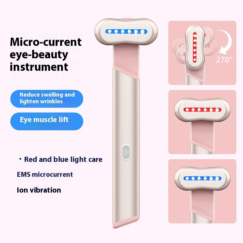 4 Colors Electric Eye Massager Red Blue Light Massage Eye Beautification Instrument Therapeutic Warmth Face Massage Louisiana Mart