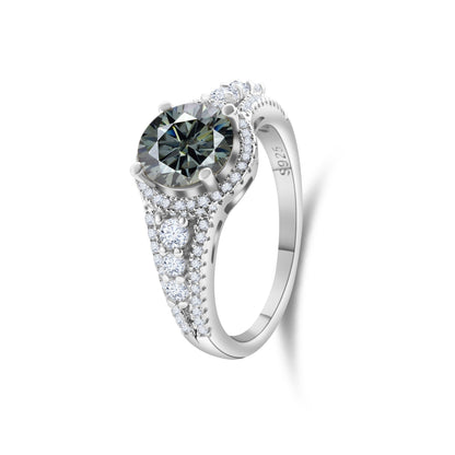 2CT Color Moissanite Ring Sterling Silver S925