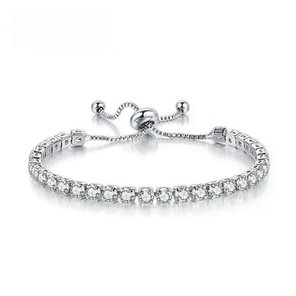 Simple Stainless Steel Material Square Zircon Crystal Bracelet