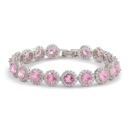 Fashion Gold-plated Inlaid Zircon Hollow Round Bracelet