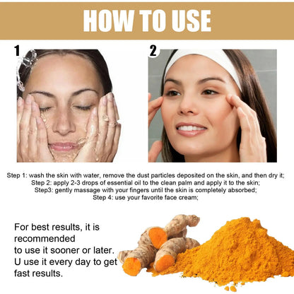 Turmeric Oil 100% Pure & Natural Dark Spot Correction Face Care Spot Moisturizing And Repairing Skin Tone Serum Louisiana Mart