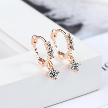 Gang Drill Ear Clip Female Diamond Inlaid Short Temperament