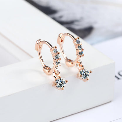 Gang Drill Ear Clip Female Diamond Inlaid Short Temperament