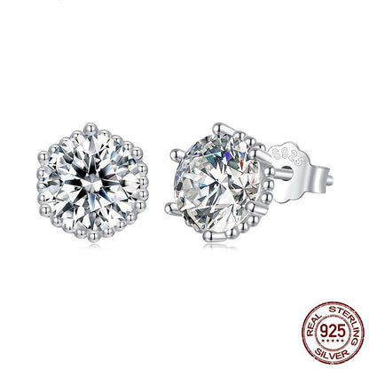 Simple Elegant S925 Sterling Silver Fashion Ear Studs Earrings