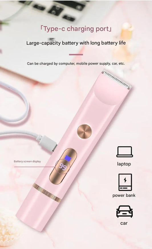 Women's Hair Trimmer, Baby Hair Clipper, Women's Pubic Hair Trimmer, Hair Removal Device, Dry And Wet Use Louisiana Mart