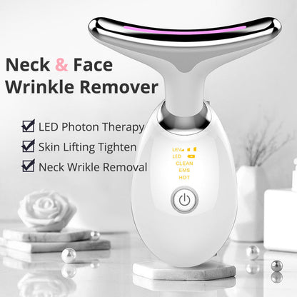 EMS Thermal Neck Lifting And Tighten Massager Electric Microcurrent Wrinkle Remover Louisiana Mart