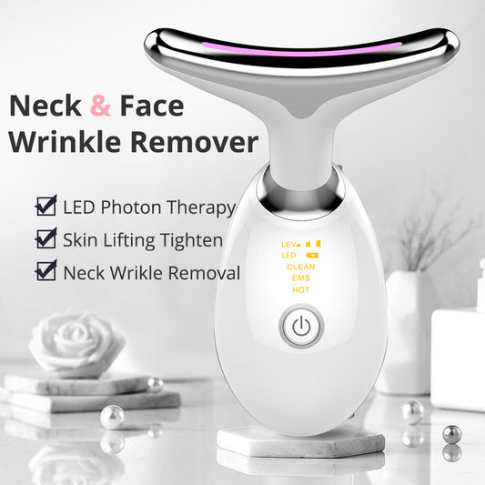 EMS Thermal Neck Lifting And Tighten Massager Electric Microcurrent Wrinkle Remover Louisiana Mart