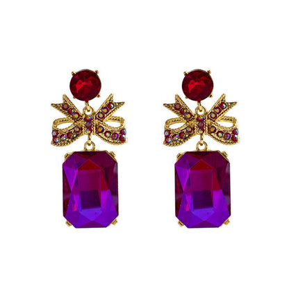 Crystal Bow Simple Temperamental All-match Earrings For Women