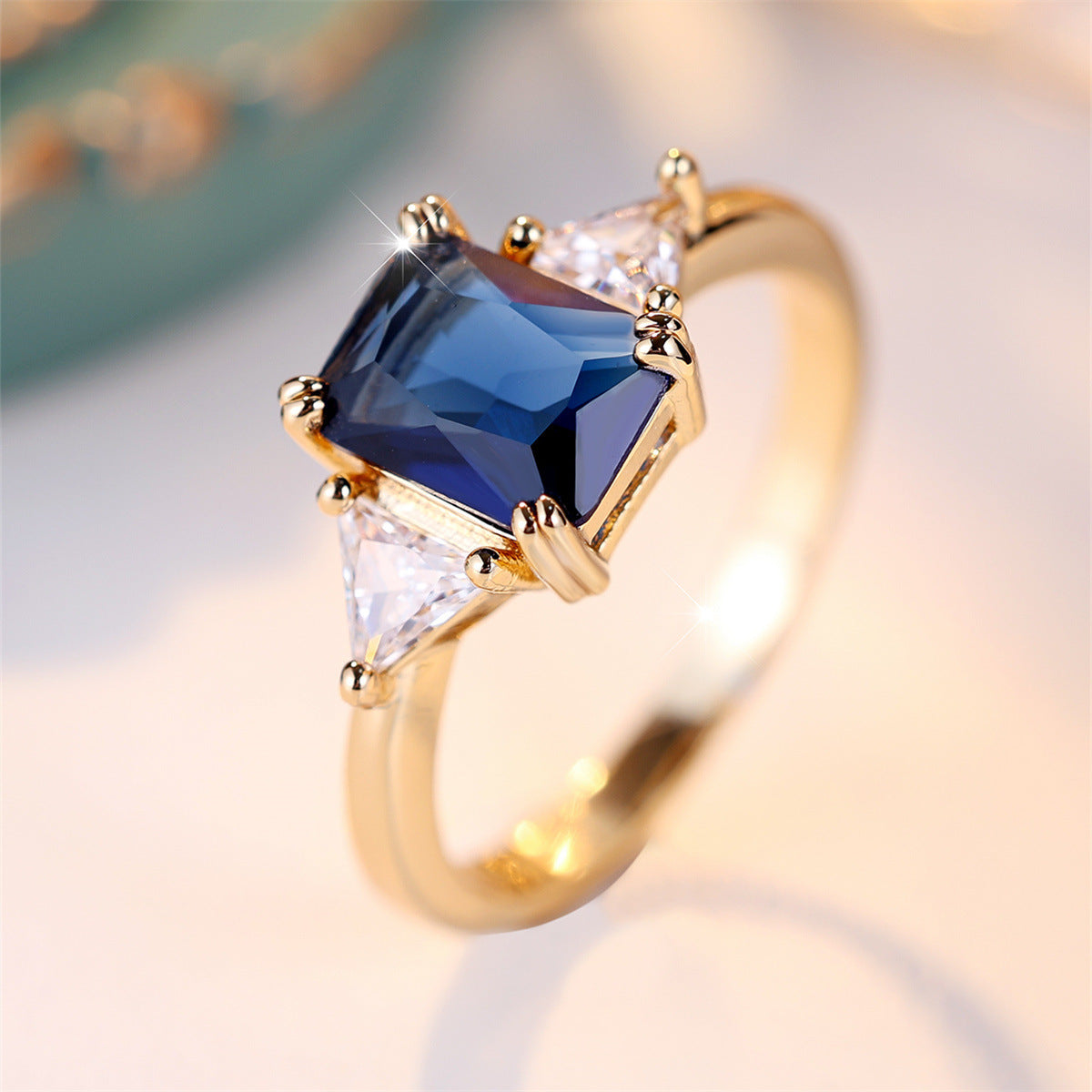 Ladies New Rectangular Fashion Simple Ring