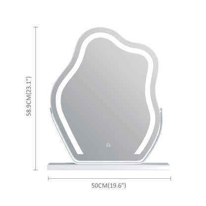 Vanity Makeup Cloud LED Mirror With Lights Strip Smart Control Wall Mount Decor Glass Hanging Removable Louisiana Mart