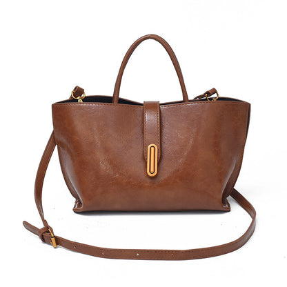 Leather Bucket Bag Women Crossbody Elegant Daily Handbag