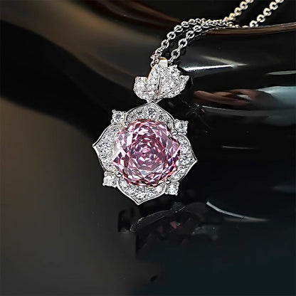 Flower Ring Elegant Graceful High Carbon Diamond Goose Yellow Stud Earrings