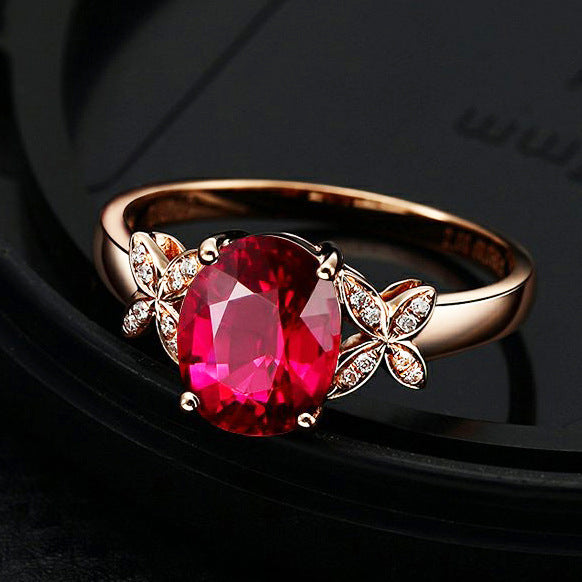 Women's 18k Rose Golden Butterfly Ring