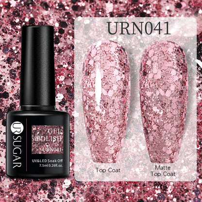Black White Red Glitter Color Gel Nail Polish Matte